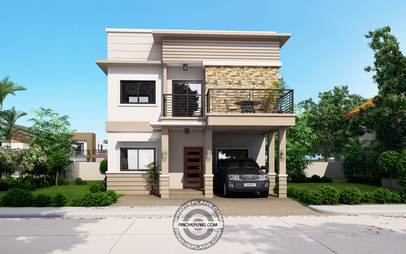 Juliet, 2 Story House with Roof Deck | Pinoy ePlans